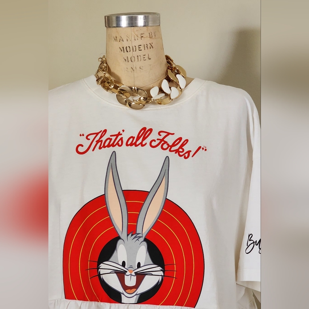 H&M Peplum style graphic long T-shirt